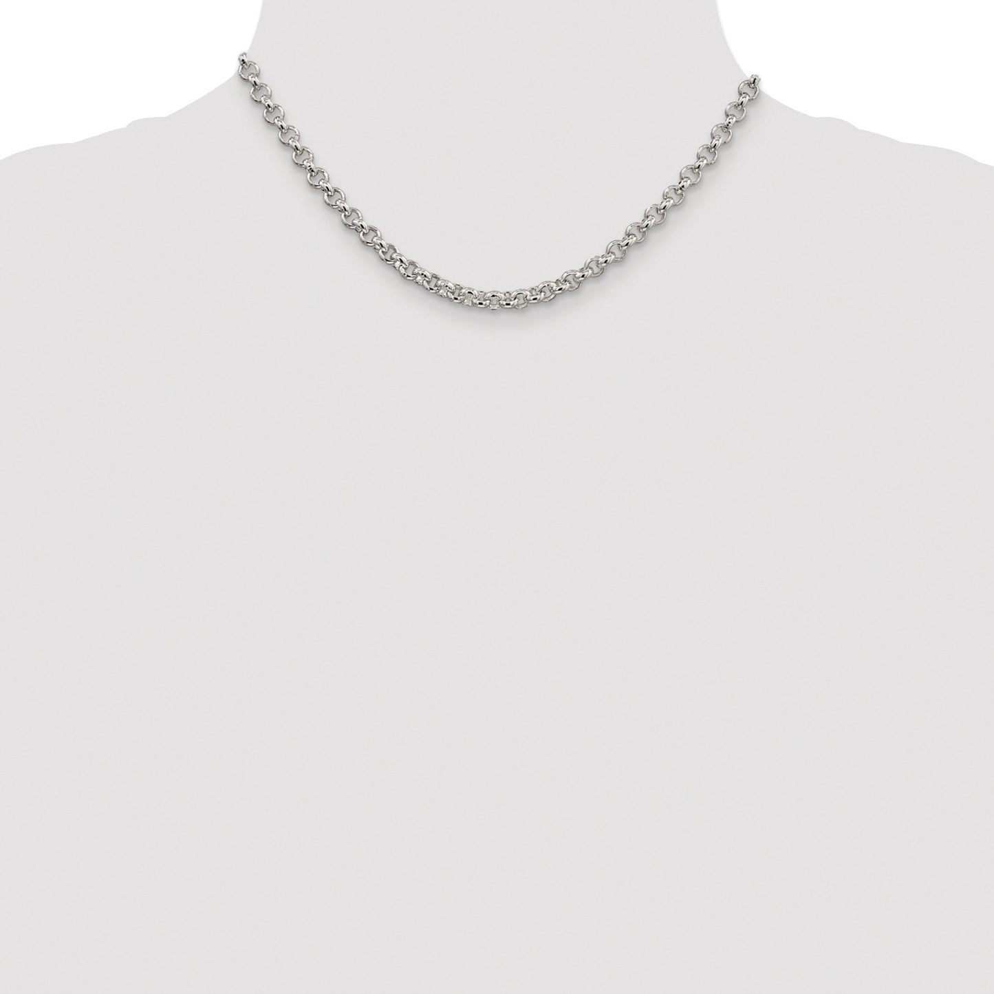 Sterling Silver Rhodium-plated 5mm Rolo Chain
