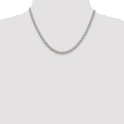Sterling Silver Rhodium-plated 5mm Rolo Chain
