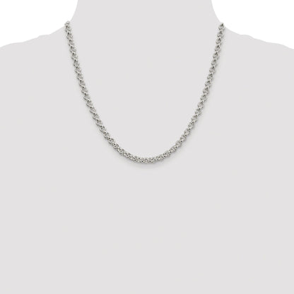 Sterling Silver Rhodium-plated 5mm Rolo Chain