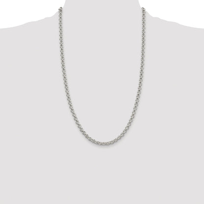 Sterling Silver Rhodium-plated 5mm Rolo Chain