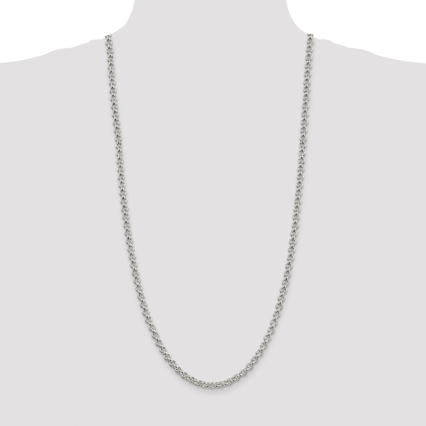 Sterling Silver Rhodium-plated 5mm Rolo Chain