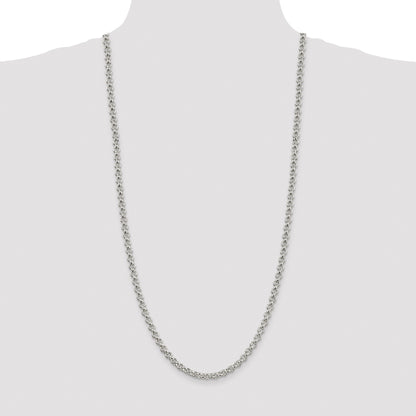 Sterling Silver Rhodium-plated 5mm Rolo Chain