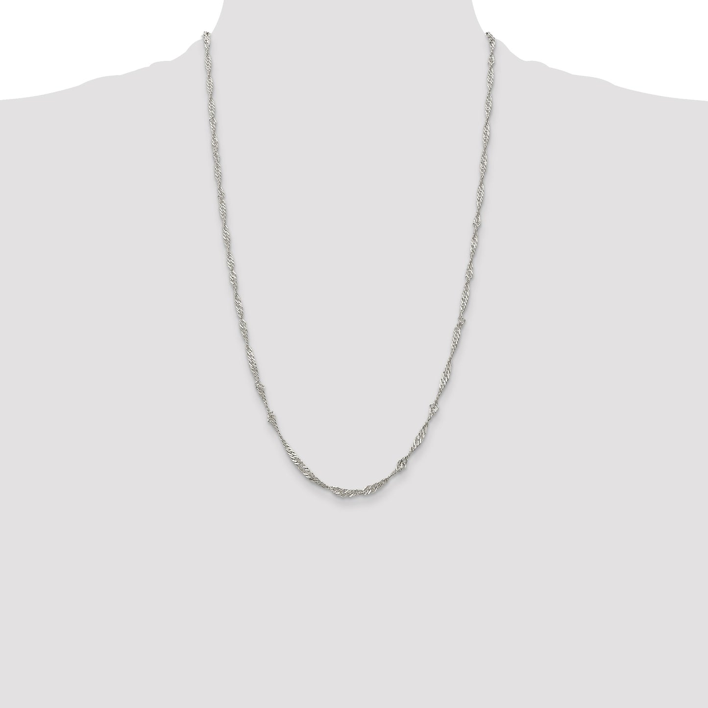 Sterling Silver 3mm Singapore Chain