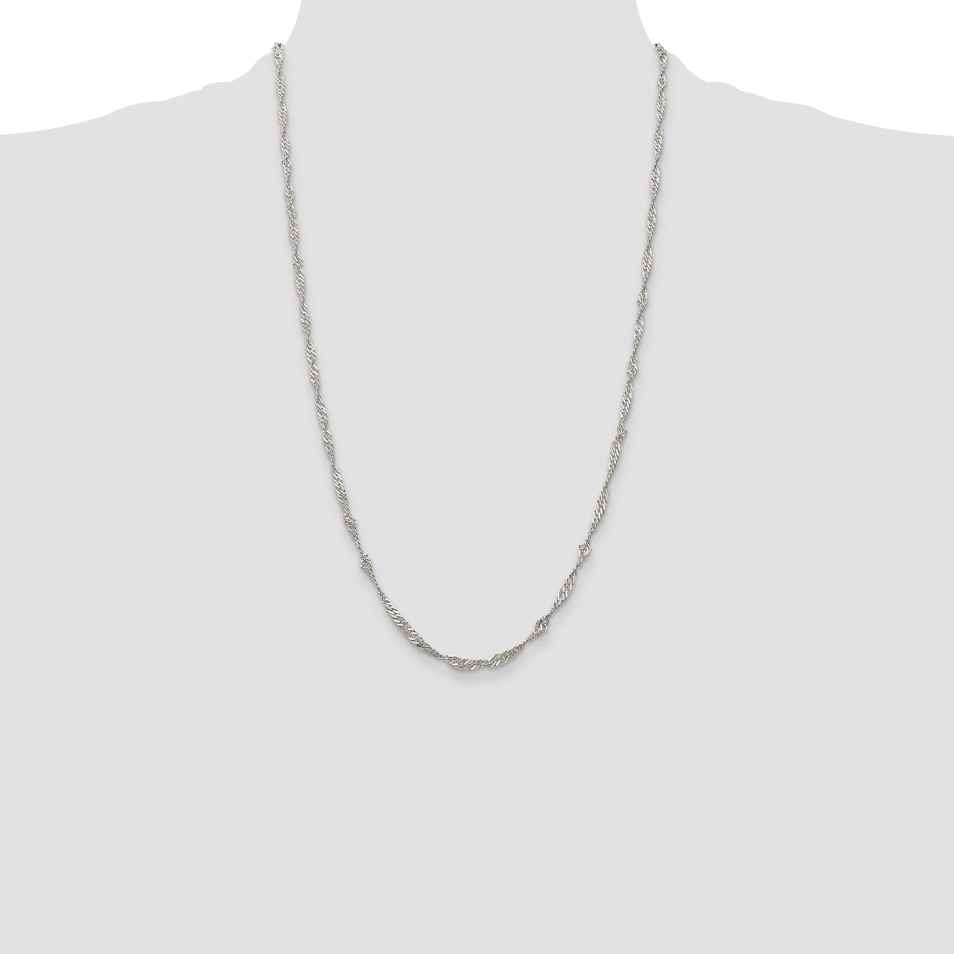 Sterling Silver 3mm Singapore Chain