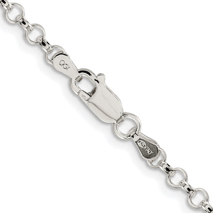 Sterling Silver Rhodium-plated 3.5mm Rolo Chain