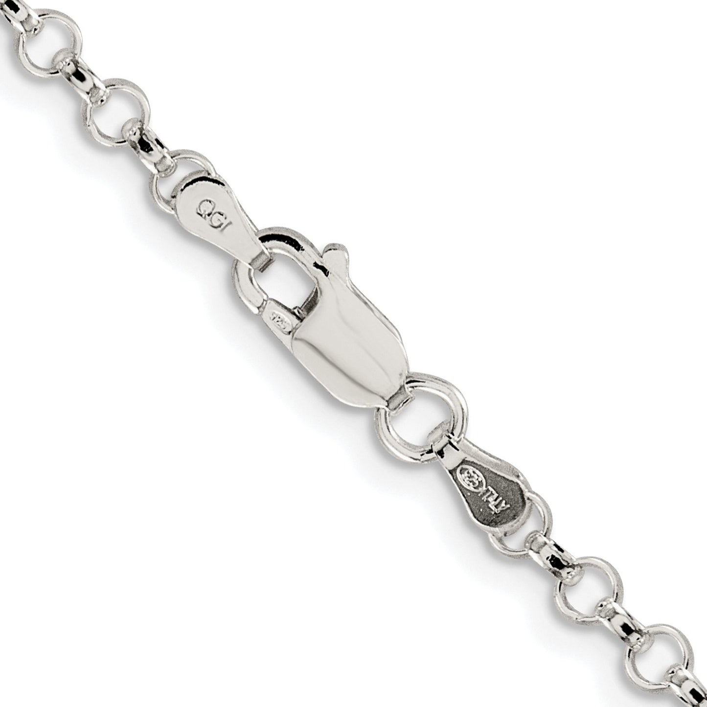 Sterling Silver Rhodium-plated 3.5mm Rolo Chain