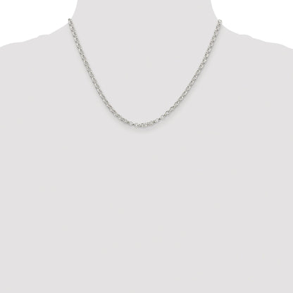 Sterling Silver Rhodium-plated 3.5mm Rolo Chain