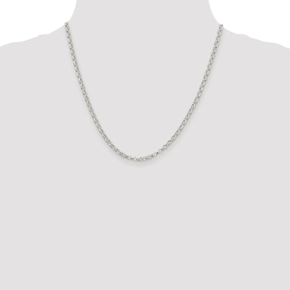 Sterling Silver Rhodium-plated 3.5mm Rolo Chain