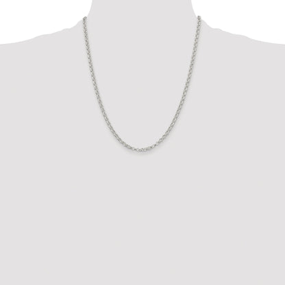 Sterling Silver Rhodium-plated 3.5mm Rolo Chain