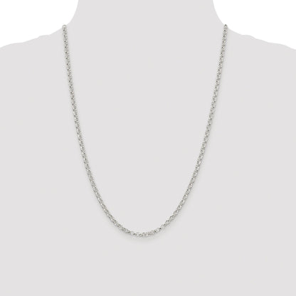 Sterling Silver Rhodium-plated 3.5mm Rolo Chain
