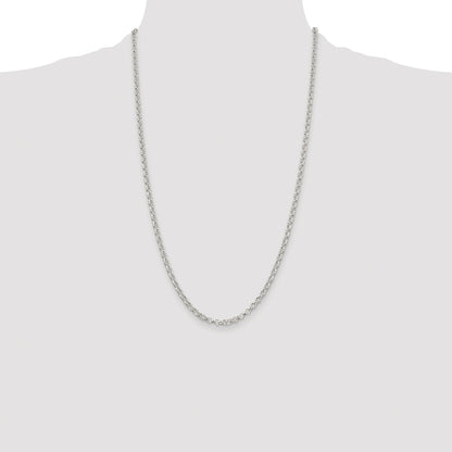 Sterling Silver Rhodium-plated 3.5mm Rolo Chain