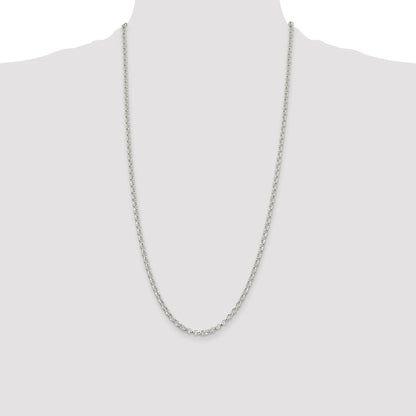 Sterling Silver Rhodium-plated 3.5mm Rolo Chain
