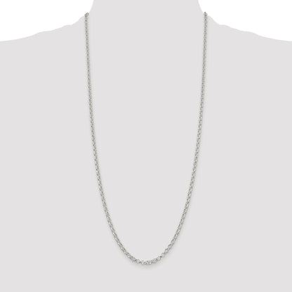 Sterling Silver Rhodium-plated 3.5mm Rolo Chain