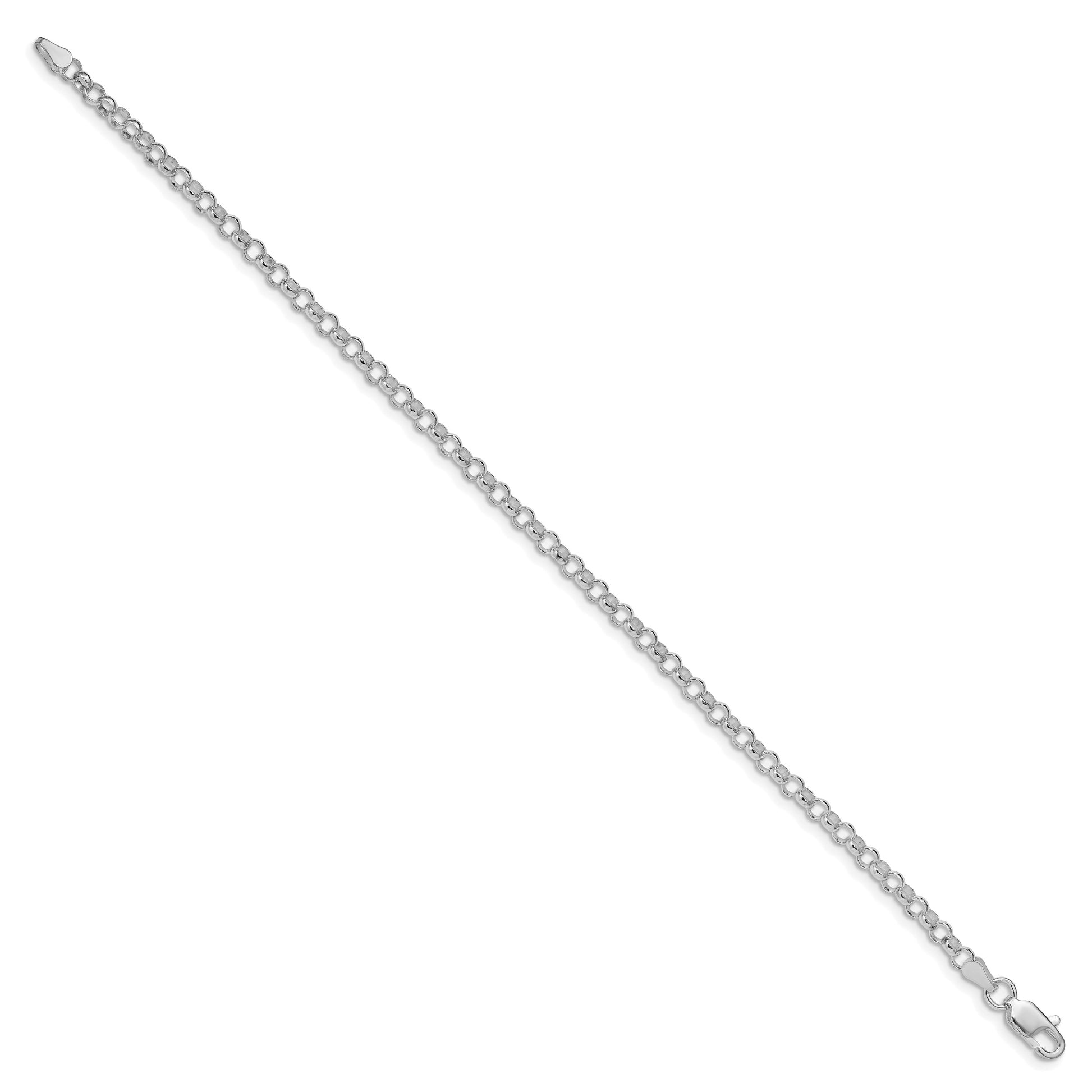 Sterling Silver Rhodium-plated 3.5mm Rolo Chain