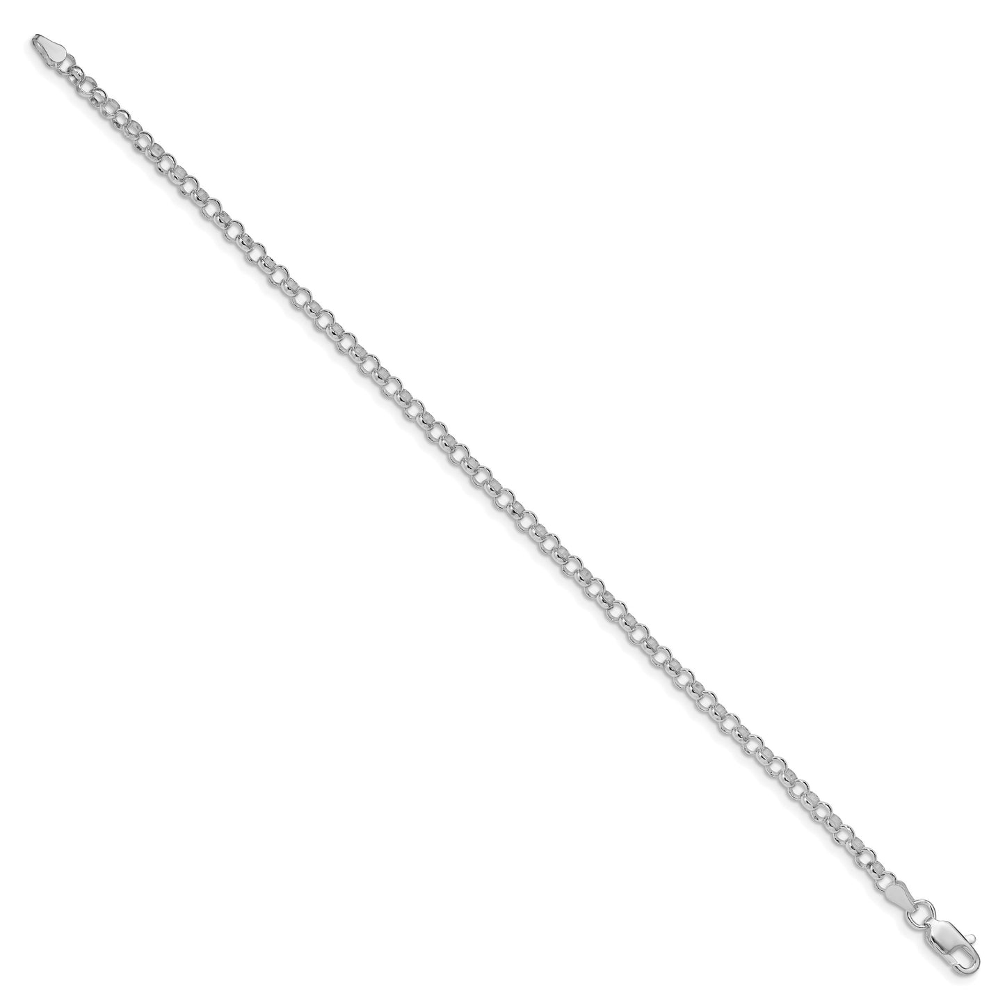 Sterling Silver Rhodium-plated 3.5mm Rolo Chain