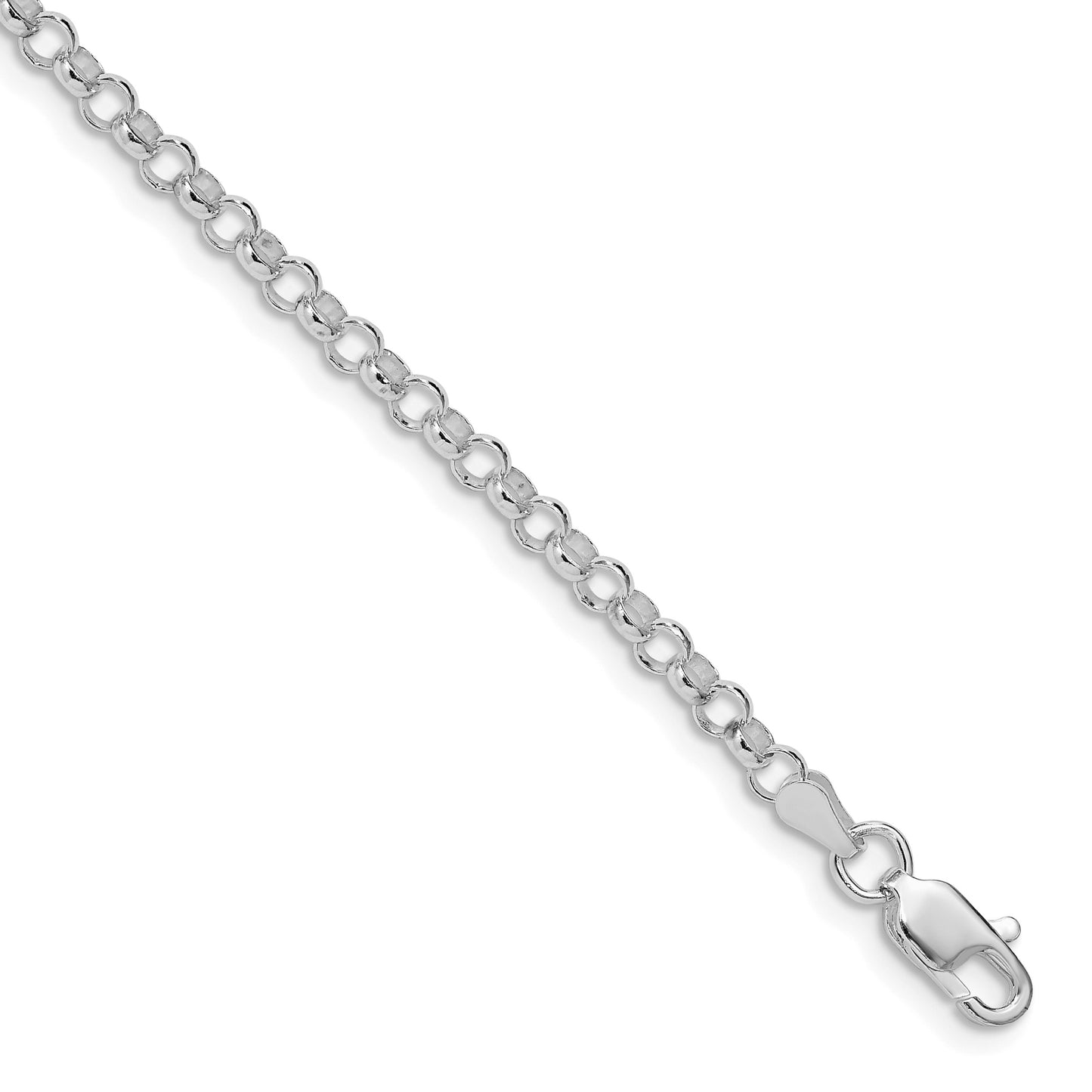 Sterling Silver Rhodium-plated 3.5mm Rolo Chain