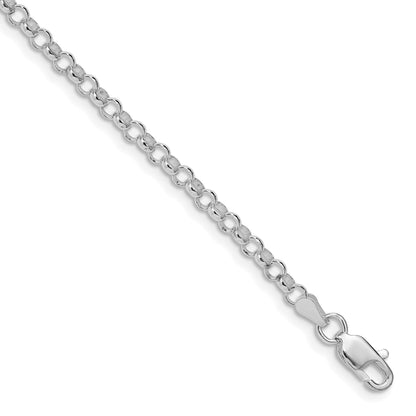 Sterling Silver Rhodium-plated 3.5mm Rolo Chain