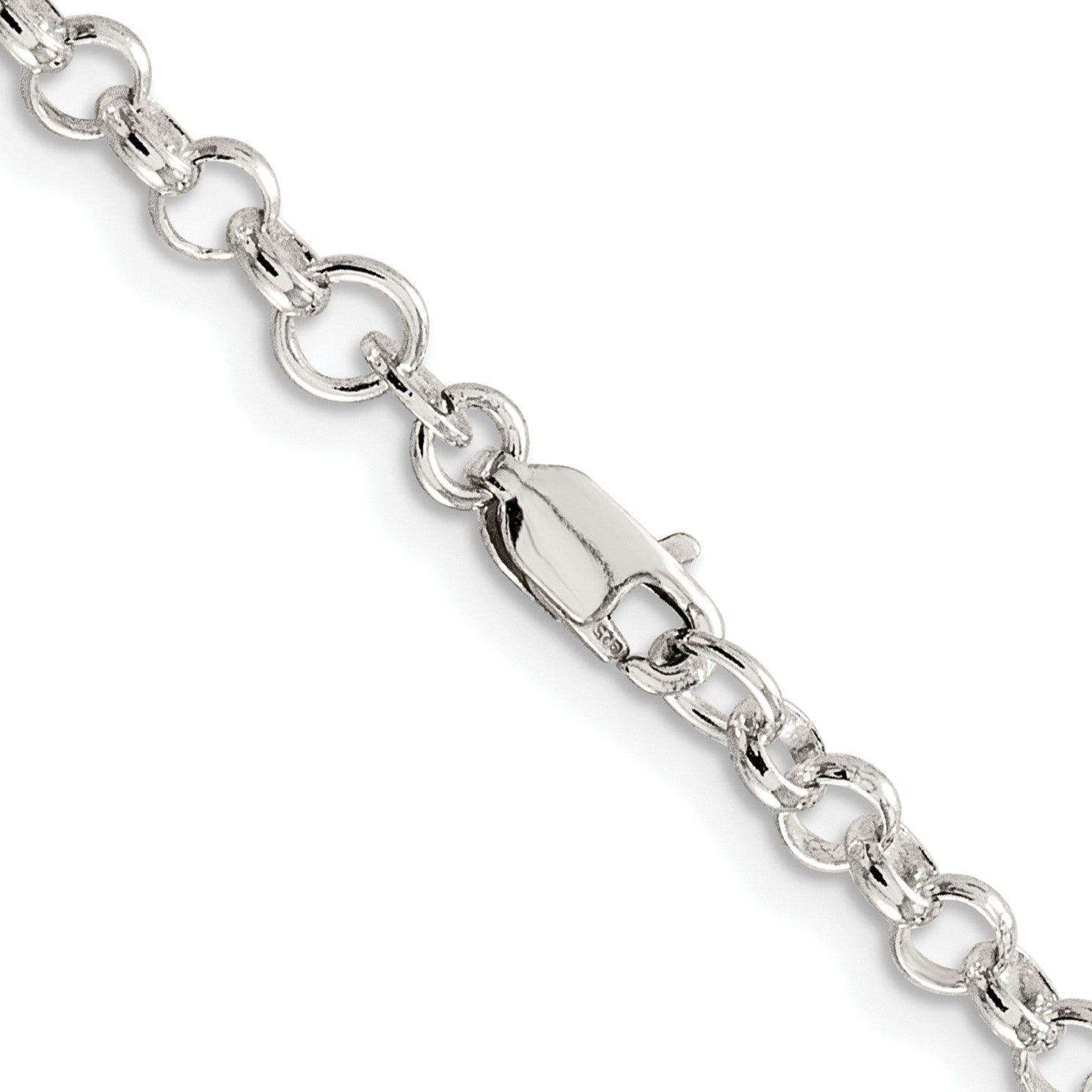 Sterling Silver Rhodium-plated 4mm Rolo Chain