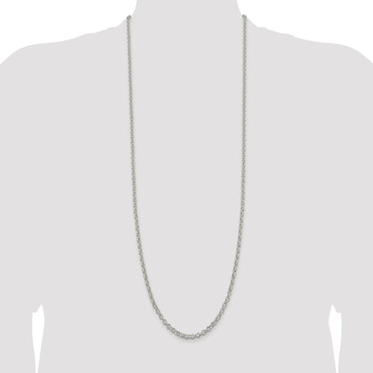 Sterling Silver Rhodium-plated 4mm Rolo Chain