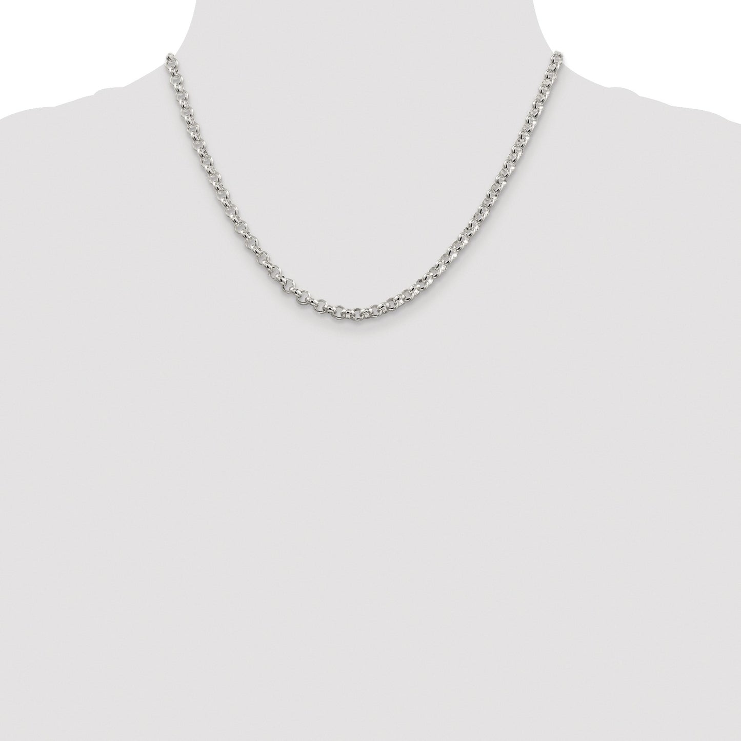 Sterling Silver Rhodium-plated 4.6mm Rolo Chain