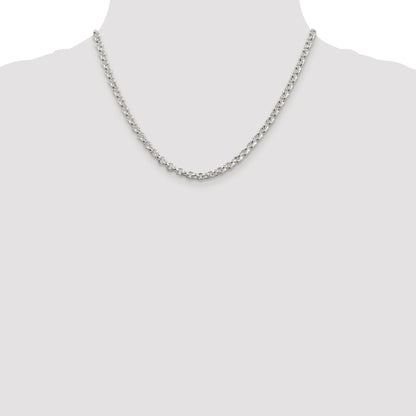 Sterling Silver Rhodium-plated 4.6mm Rolo Chain
