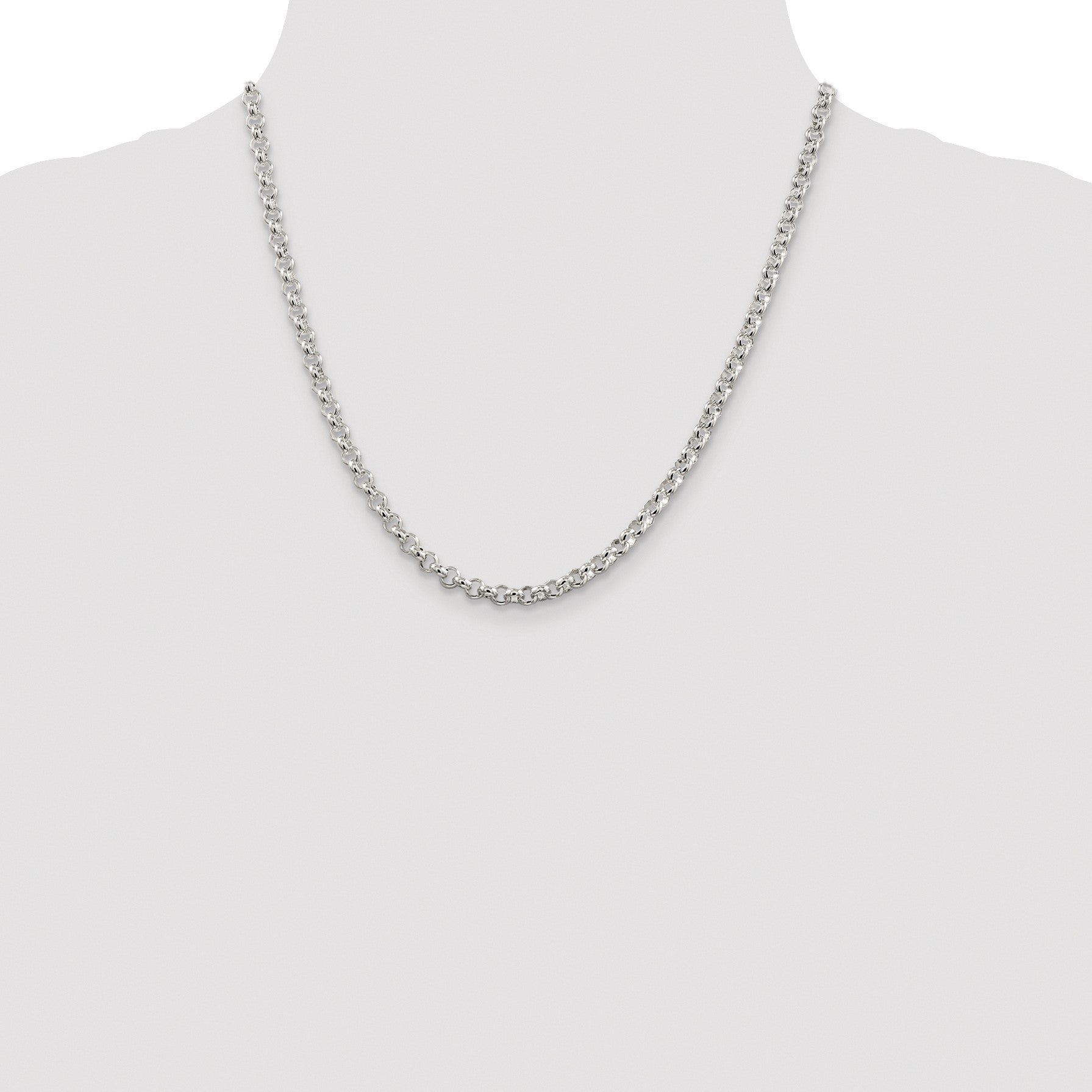 Sterling Silver Rhodium-plated 4.6mm Rolo Chain