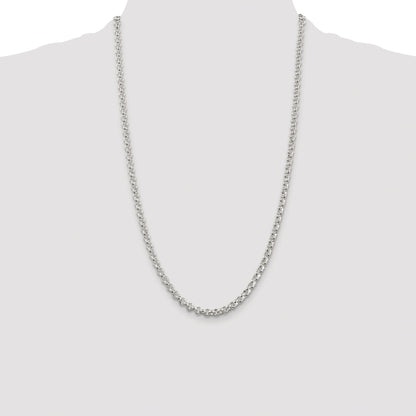 Sterling Silver Rhodium-plated 4.6mm Rolo Chain