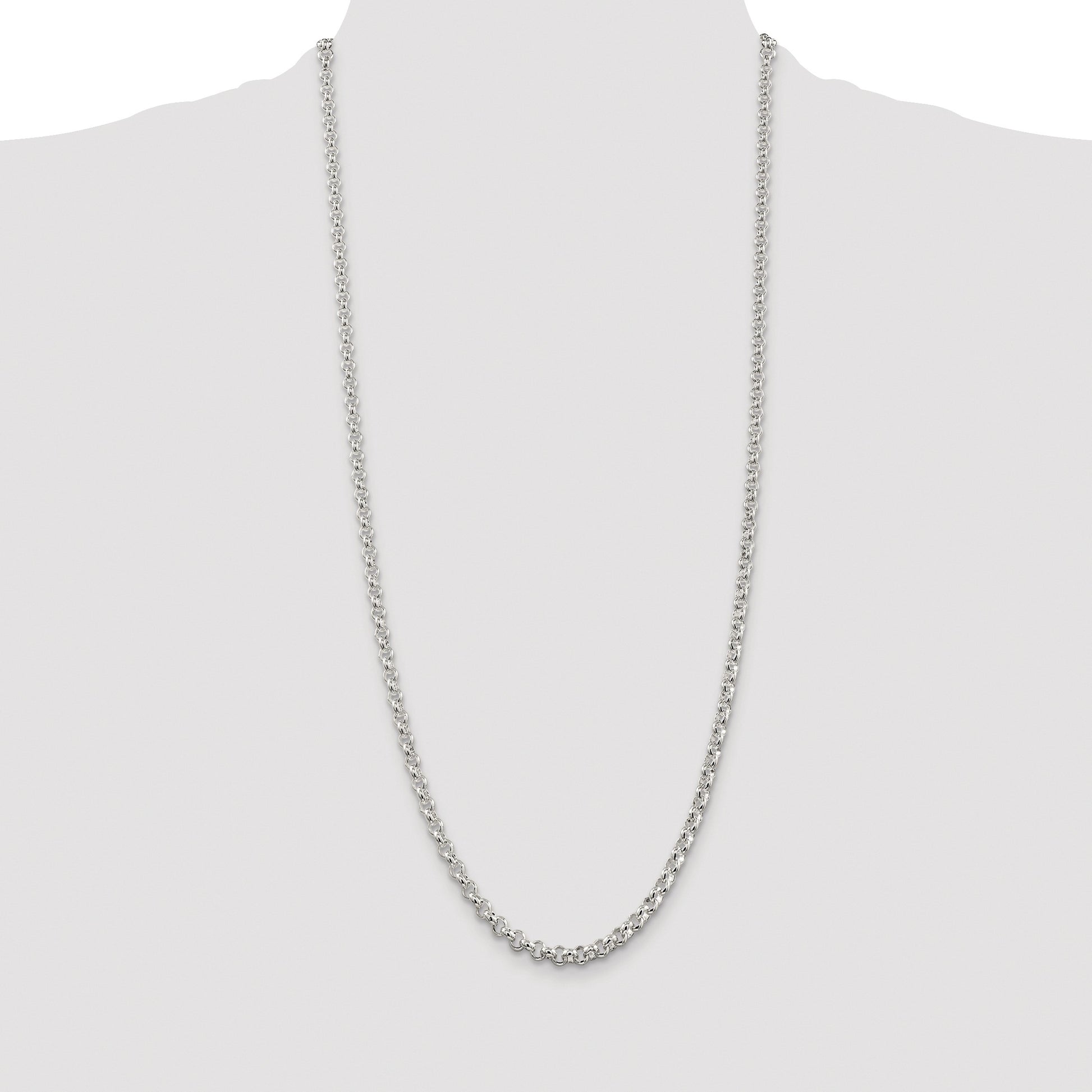 Sterling Silver Rhodium-plated 4.6mm Rolo Chain