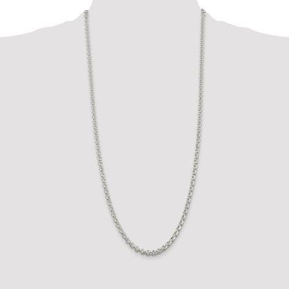 Sterling Silver Rhodium-plated 4.6mm Rolo Chain
