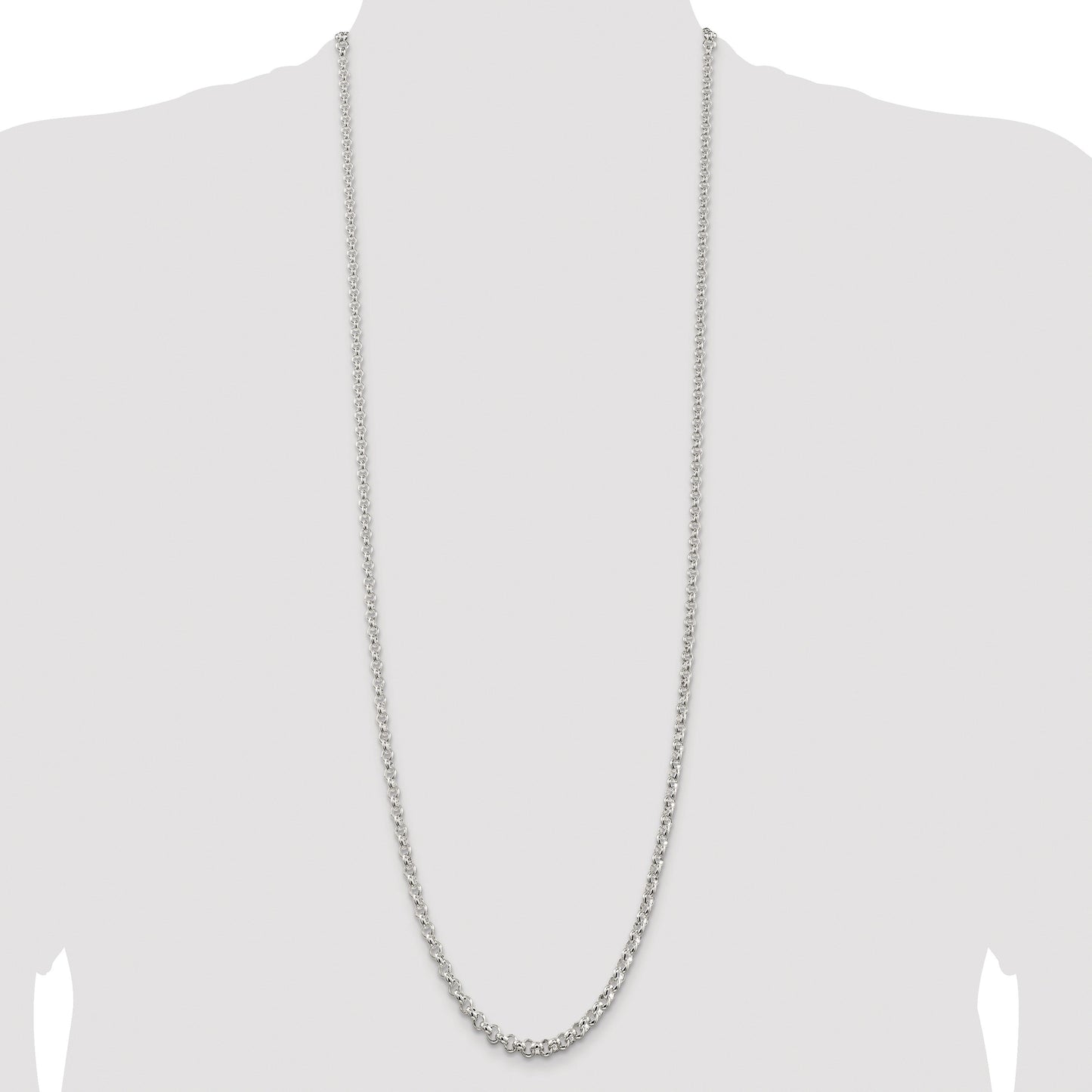 Sterling Silver Rhodium-plated 4.6mm Rolo Chain