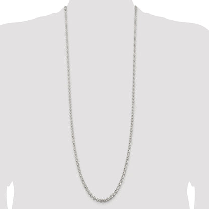 Sterling Silver Rhodium-plated 4.6mm Rolo Chain