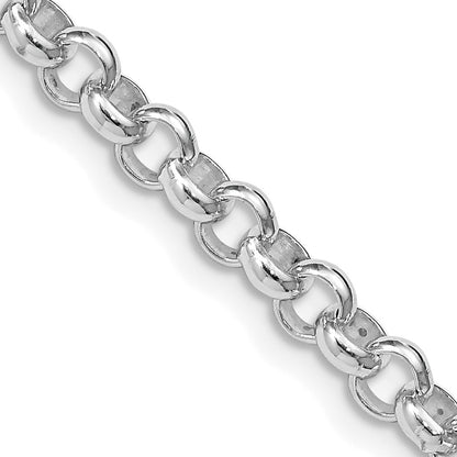 Sterling Silver Rhodium-plated 4.6mm Rolo Chain