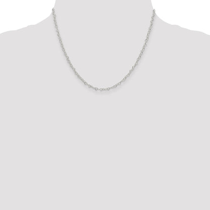 Sterling Silver 3.5mm Fancy Heart Link Chain