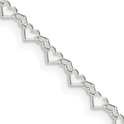 Sterling Silver 3.5mm Fancy Heart Link Chain