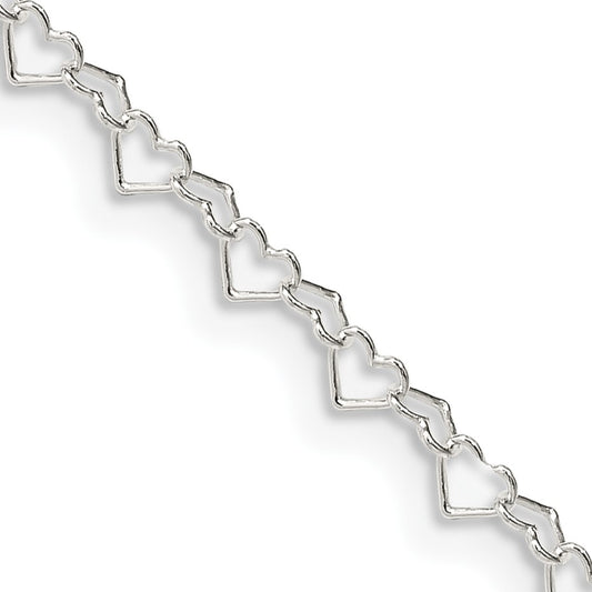 Sterling Silver 3.5mm Fancy Heart Link Chain