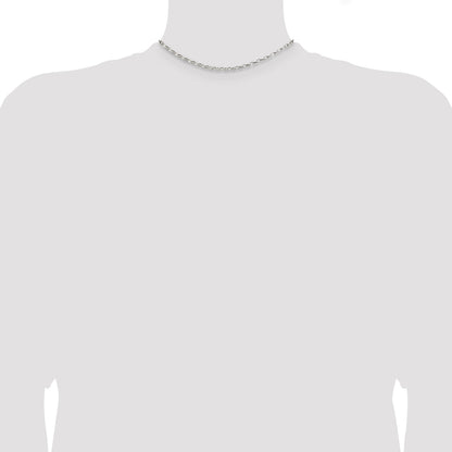 Sterling Silver 2.5mm Oval Fancy Rolo Chain