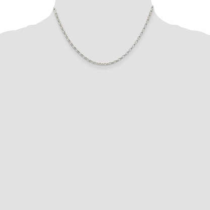 Sterling Silver 2.5mm Oval Fancy Rolo Chain