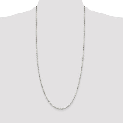 Sterling Silver 2.5mm Oval Fancy Rolo Chain