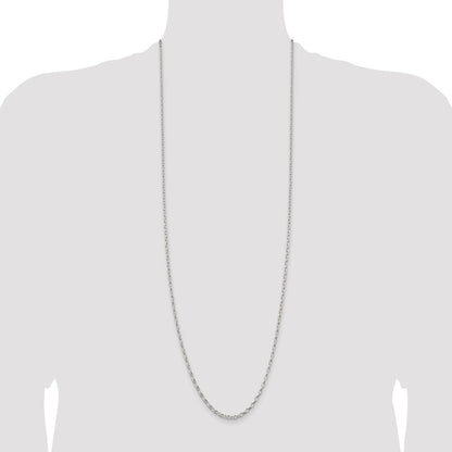 Sterling Silver 2.5mm Oval Fancy Rolo Chain