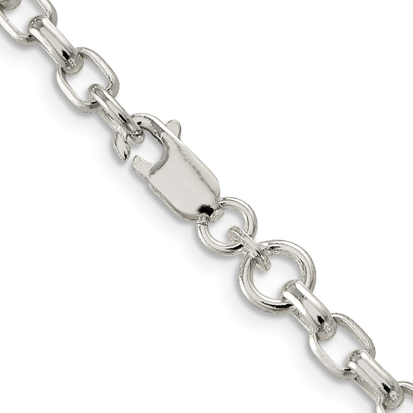Sterling Silver 4.4mm Oval Fancy Rolo Chain