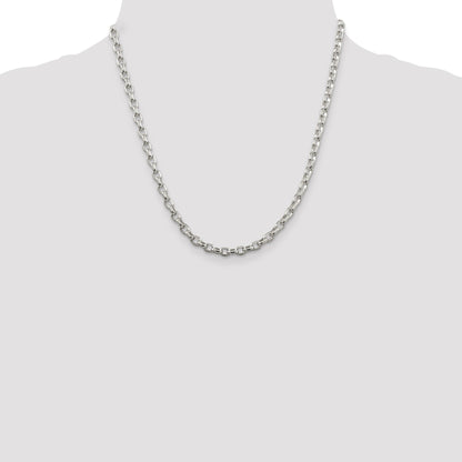 Sterling Silver 4.4mm Oval Fancy Rolo Chain