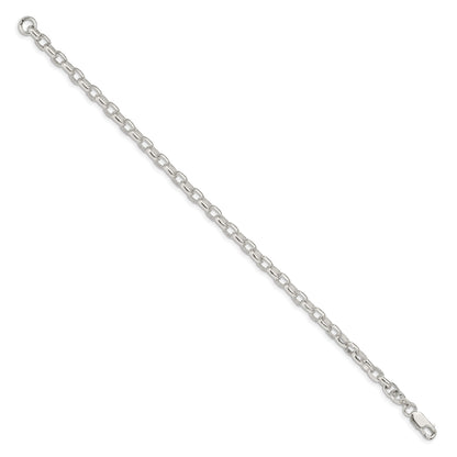 Sterling Silver 4.4mm Oval Fancy Rolo Chain