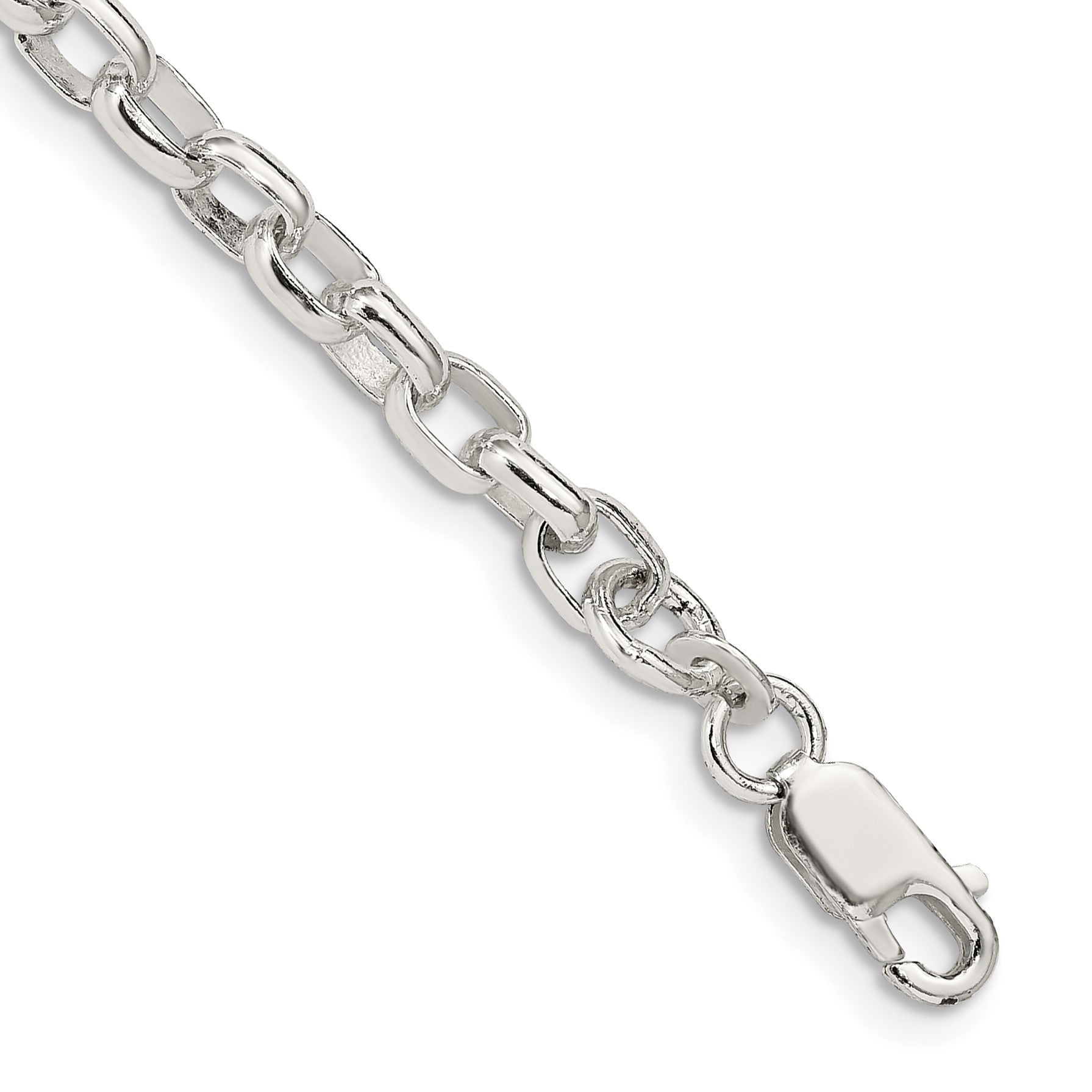Sterling Silver 4.4mm Oval Fancy Rolo Chain