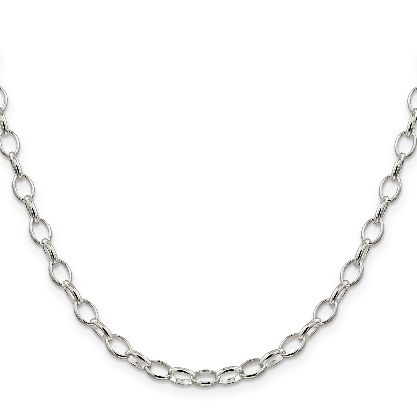Sterling Silver 5mm Fancy Rolo Chain Necklace