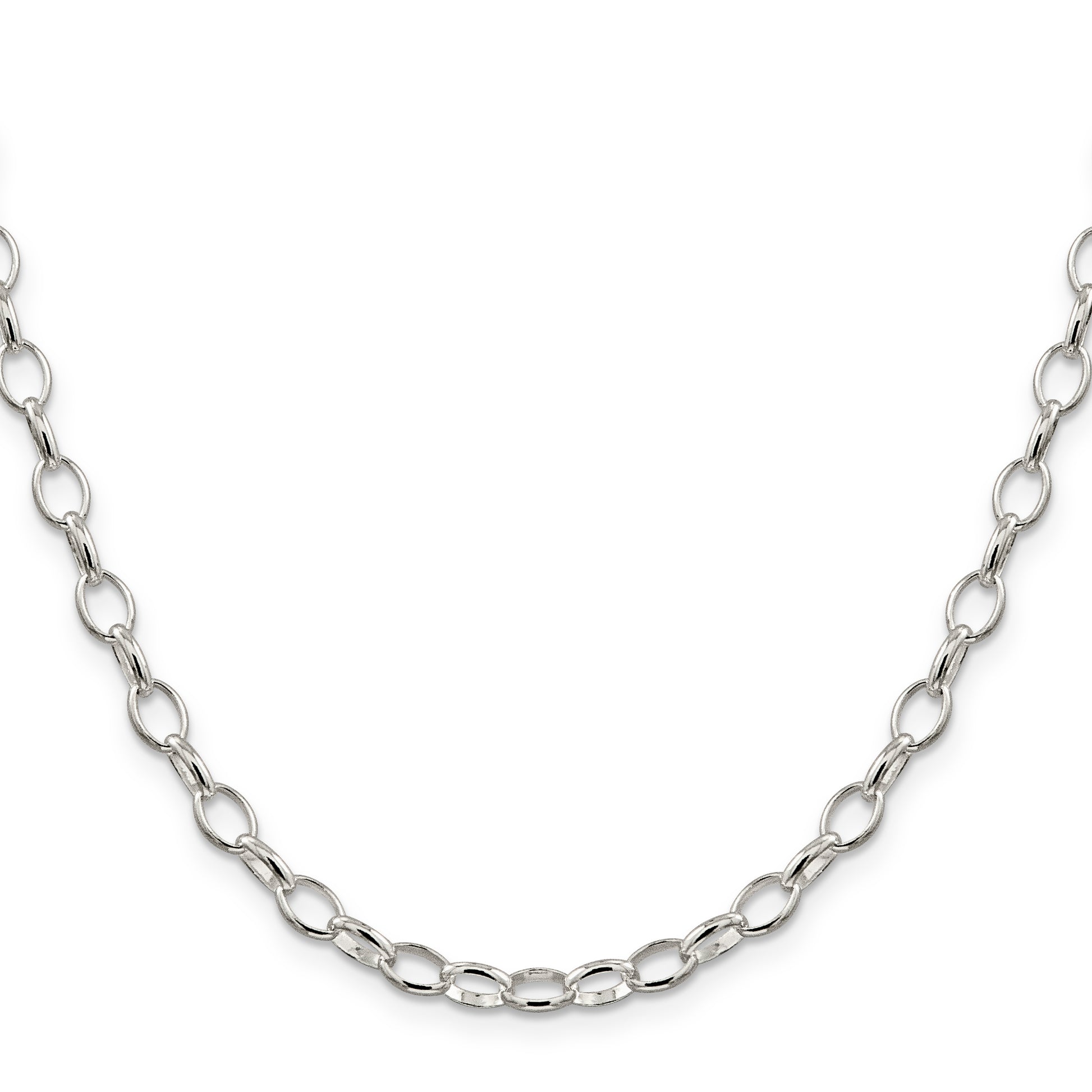 Sterling Silver 5mm Fancy Rolo Chain Necklace