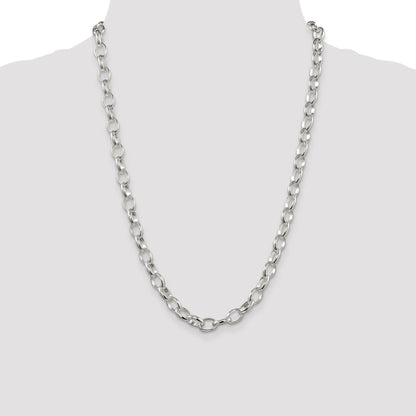 Sterling Silver 8mm Fancy Rolo Chain