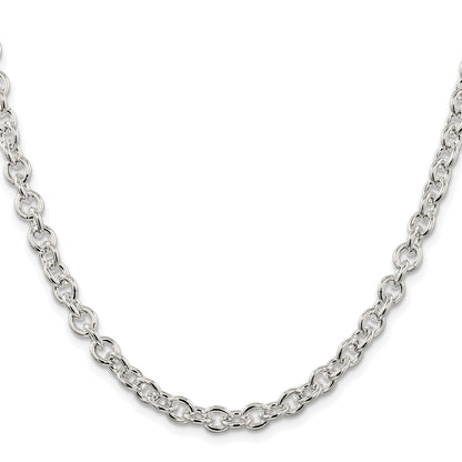 Sterling Silver Rhodium-plated 6.1mm Cable Chain