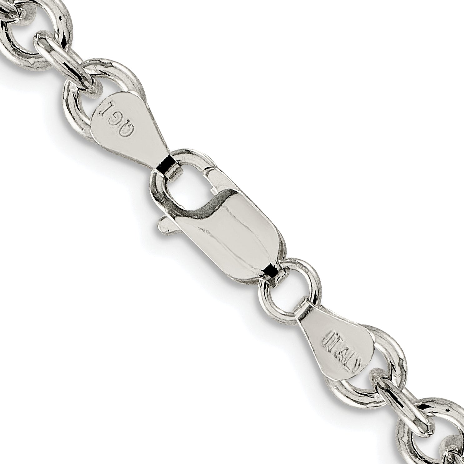 Sterling Silver Rhodium-plated 6.1mm Cable Chain Necklace