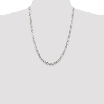 Sterling Silver Rhodium-plated 6.1mm Cable Chain