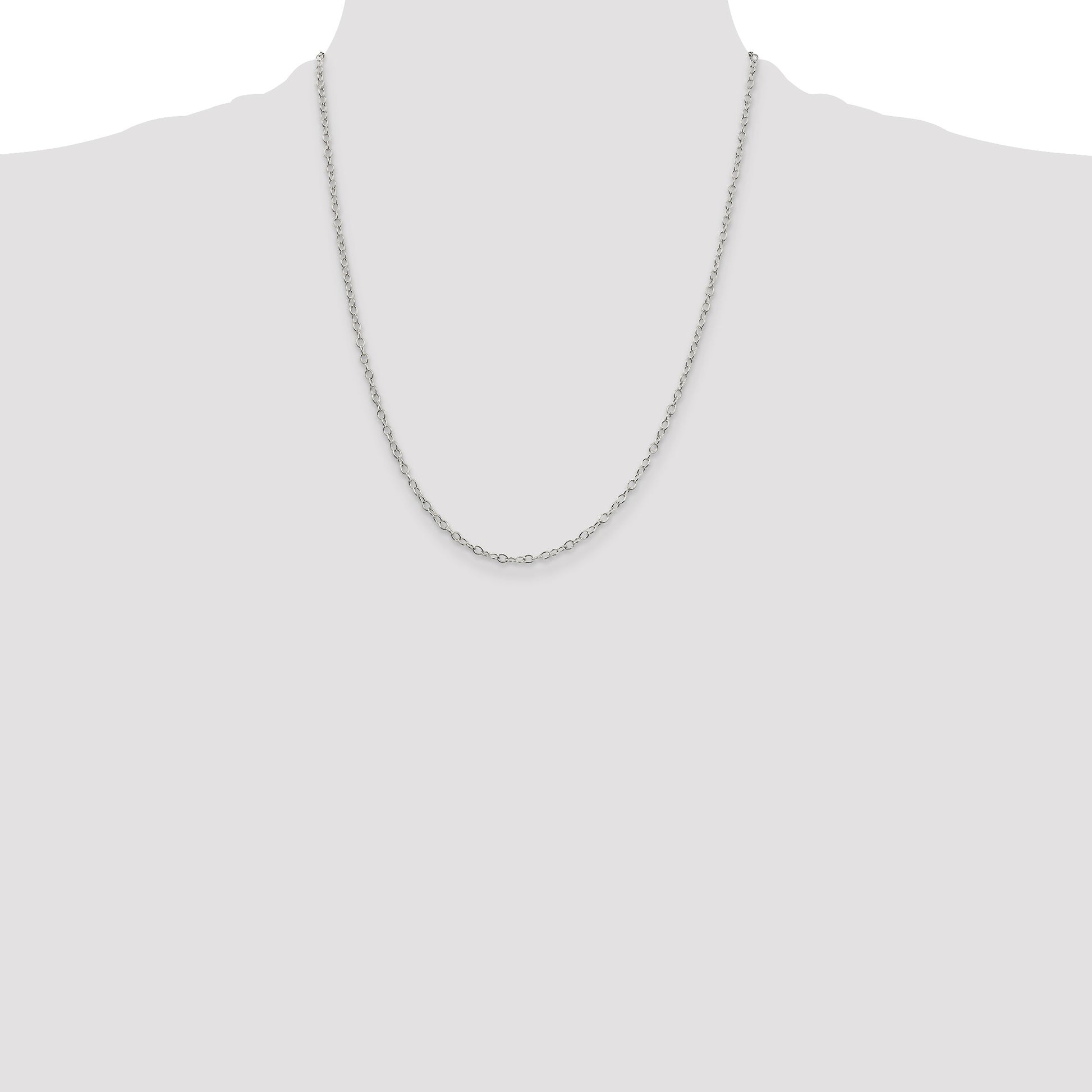 Sterling Silver 2.25mm Oval Cable Chain